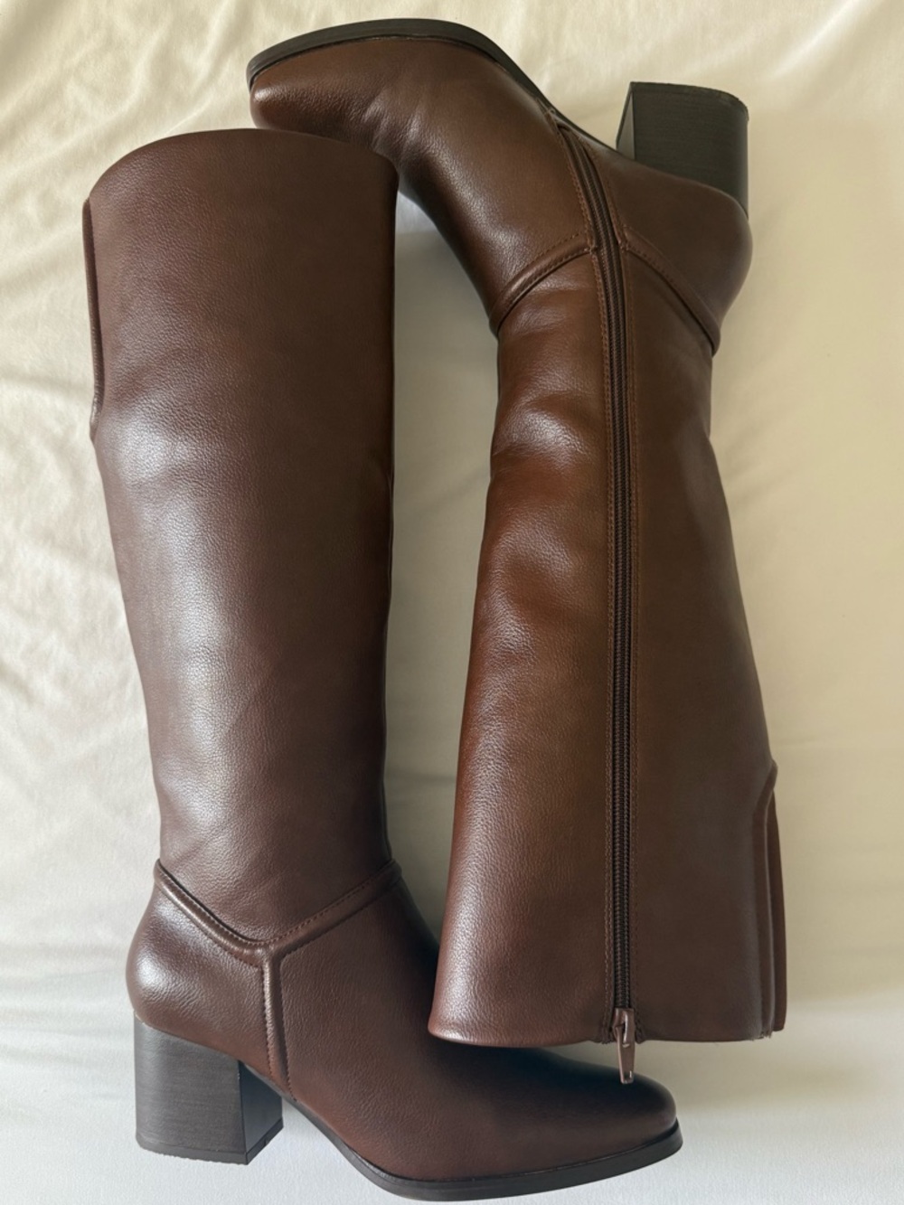 BareTraps Brown Knee-High Block Heel Boots